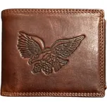 Sendi Design pánská kožená peněženka s orlem hnědá 104W/Eagle brown