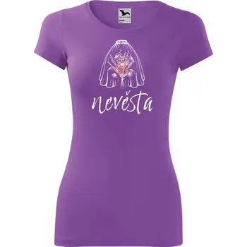 DOBRÝ TRIKO Dámské tričko Nevěsta kytice Velikost: 2XL, Barva: Fialová