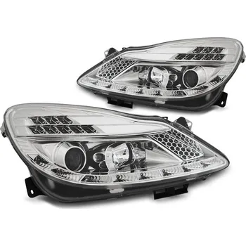 Přední světlomet TUNING-TEC Přední světla Opel Corsa D 06-11 DAYLIGHT - chrom