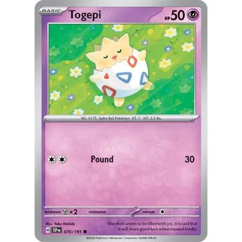 Karetní hra Togepi 070/191 - Surging Sparks Typ karty: Non-Holo