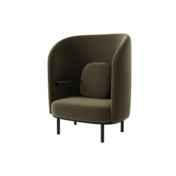 Křeslo Fuuga, Čalounění London dust green, Podnož Bělený dub