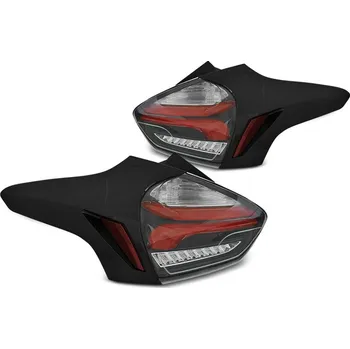 Zadní světlomet TUNING-TEC Zadní světla Ford Focus III 15-18 hatchback - černé/červené LED BAR SEQ