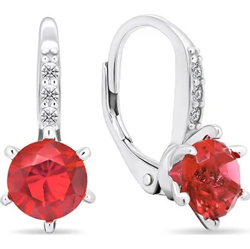 Náušnice Brilio Silver Krásné stříbrné náušnice s červenými zirkony EA430WR + 2 měsíce na vrácení zboží