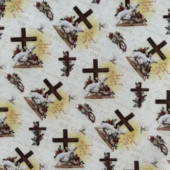 ubrus Vzorovaný ubrus TC24-10 kříž, jehně, kniha - ovál 30 x 45 cm