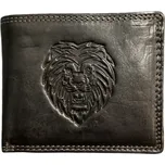 Sendi Design pánská kožená peněženka se lvem černá 104W/lion black