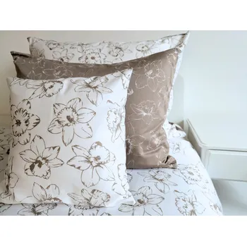 Povlak na dekorativní polštářek Nelly Bavlněný povlak na polštář - PRÉMIUM cappuccino květ Rozměr: 30/30 CM ZIP