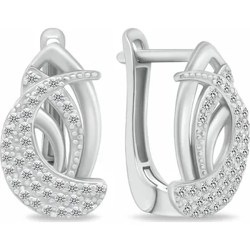 Náušnice Brilio Silver Nádherné stříbrné náušnice se zirkony EA137W + 2 měsíce na vrácení zboží