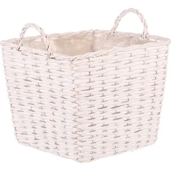 Zahrada Autronic Košík proutěný - obal na květiny, hranatý, bílý - OV4047 WT