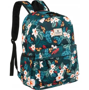 Městský batoh Velký, prostorný dámský batoh s prostorem pro notebook Barva: vícebarevný || tmavě modrá