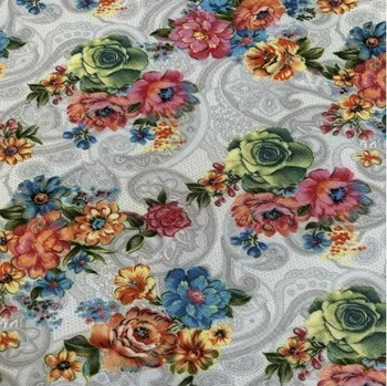 ubrus Ubrus barevné květy na šedém podtisku TC22-13 - čtverec 45 x 45 cm