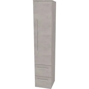 Koupelnový nábytek Bino, koupelnová skříňka vysoká 163 cm, pravá, Multidecor, Chromix stříbrný