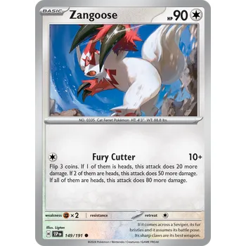 Karetní hra Zangoose 149/191 - Surging Sparks Typ karty: Non-Holo