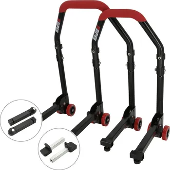 SEFIS M20 sklopný pojízdný univerzální moto stojan přední a zadní set - trny / packy