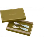 Christofle Dětský postříbřený příbor (lžička, vidlička), Talisman, modrá B00101324