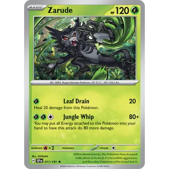 Sběratelská karetní hra Zarude 011/191 - Surging Sparks Typ karty: Holo