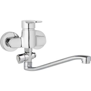 Vodovodní baterie JB Sanitary Nástěnná umyvadlová a sprchová baterie MIRAM, rozteč 100 mm, otočný přepínač, bez příslušenství, S ramínko 250 mm