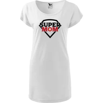 Dámské tričko DOBRÝ TRIKO Dámské tričko/šaty s potiskem Super mom Velikost: M, Barva: Bílá