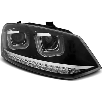 Přední světlomet TUNING-TEC Přední světla VW Polo 6R 09-03.14 černé U-TYPE LED
