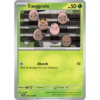 Sběratelská karetní hra Exeggcute 002/191 - Surging Sparks Typ karty: Non-Holo