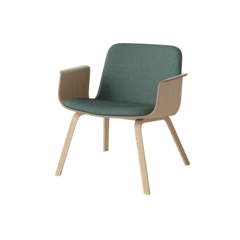 Křeslo Palm, Čalounění Qual grey melange, Povrchy Dub mořený tmavý