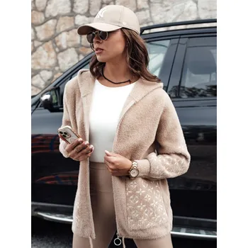 Dámská bunda WINONA alpaka s kapucí NY0680 Barva: Béžová, Velikost: ONE SIZE