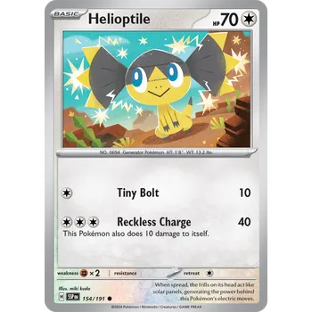 Karetní hra Helioptile 154/191 - Surging Sparks Typ karty: Reverse Holo
