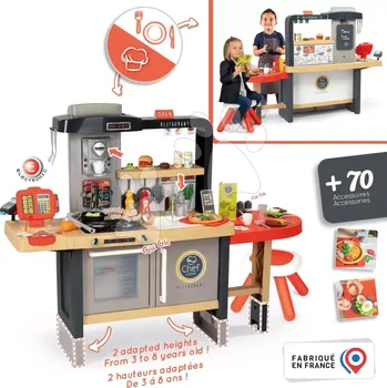 Hračka Kuchyňka rostoucí s restaurací elektronická Burger Chef Corner Smoby s tekoucí vodou a funkční spotřebiče