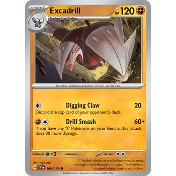 Karetní hra Excadrill 109/191 - Surging Sparks Typ karty: Non-Holo