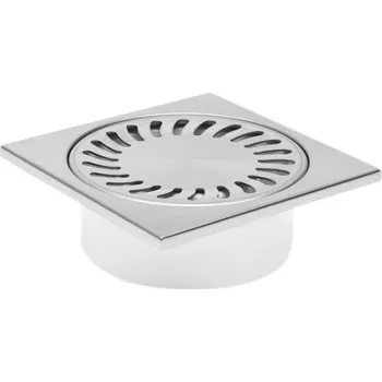 Enpro podlahová vpusť spodní D 50 / 55 mm, nerez rámeček, mřížka SUN, bílá