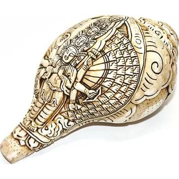 Hudební nástroj pro děti Rituální mušle - DUNGKHAR velký, s rytými motivy Avalokiteshvary