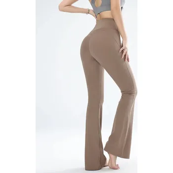 Dámské legíny Dánské legíny slim yoga s vysokým pasem Barva: Khaki, Velikost: L