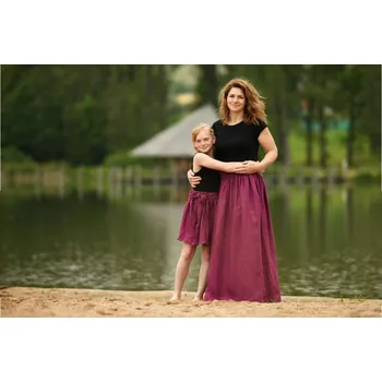 Dámská sukně Nelly Lněná dámská sukně dlouhá / super soft - fuchsiová velikost: M