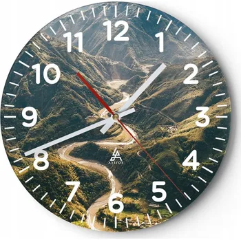 Hodiny Kuchyňské nástěnné hodiny 30x30 Krajina Moderní skleněné hodiny Tiché