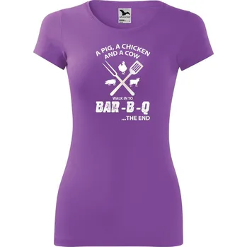 DOBRÝ TRIKO Dámské tričko BAR-B-Q Velikost: L, Barva: Fialová