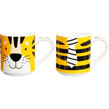Sada 2 dětských hrnků 2x265 ml z porcelánu - Tygřík