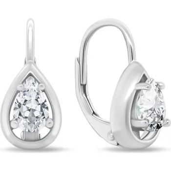 Módní doplněk Brilio Silver Visací stříbrné náušnice se zirkony EA1163W + 2 měsíce na vrácení zboží