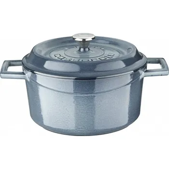 Hrnec LAVA Metal litinový hrnec kulatý 20cm, šedá majolika