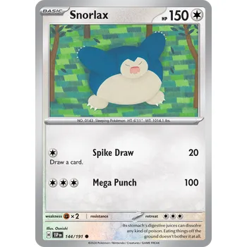 Sběratelská karetní hra Snorlax 144/191 - Surging Sparks Typ karty: Non-Holo