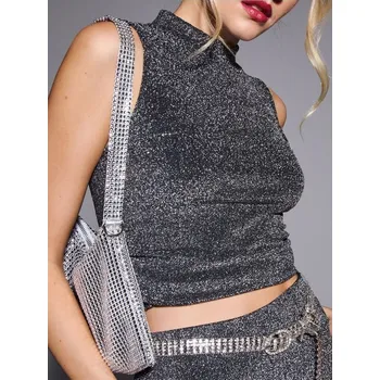 Dámské oblečení Sinsay - Top - sříbrná - 4053Z-SLV - 4053Z-SLV-XXS-1