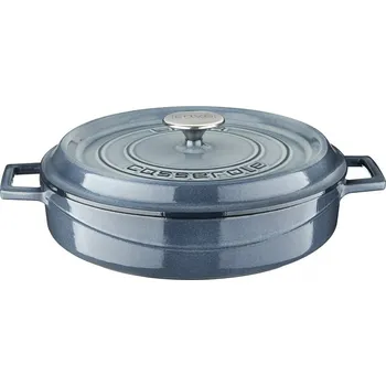 Hrnec LAVA Metal litinový hrnec nízký kulatý 28 cm, šedá majolika