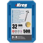 Kreg Zinc Maxi-Loc Šrouby pro skryté spoje - 32 mm, hrubý závit, 500 ks