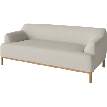 Pohovka Caro, Čalounění Baize light grey, Podnož Bělený dub