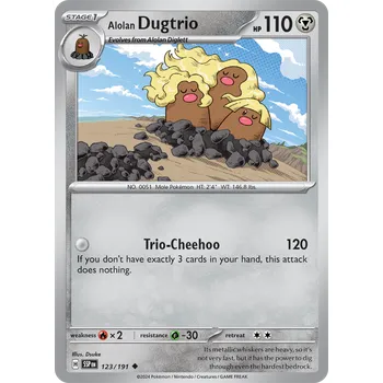 Sběratelská karetní hra Alolan Dugtrio 123/191 - Surging Sparks Typ karty: Non-Holo