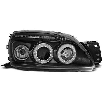 Přední světlomet TUNING-TEC Přední světla Ford Fiesta MK5 00-02 Angel Eyes - černé