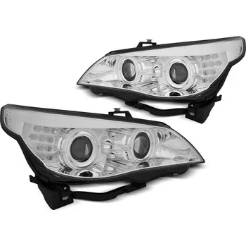 Přední světlomet TUNING-TEC Přední světla BMW E60, E61 03-07 ANGEL EYES CCFL LED chrom