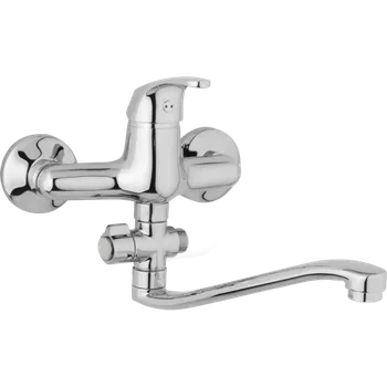 Vodovodní baterie JB Sanitary nástěnná umyvadlová a sprchová baterie SLIM A10 37 20 rozteč 150 mm, otočný přepínač, bez příslušenství, S ramínko 250 mm