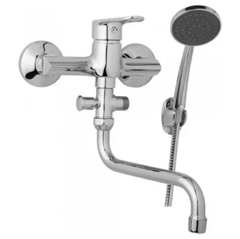 Vodovodní baterie JB Sanitary Nástěnná umyvadlová a sprchová baterie FINERY, rozteč 150 mm, s příslušenstvím, trubkové ramínko 200 mm