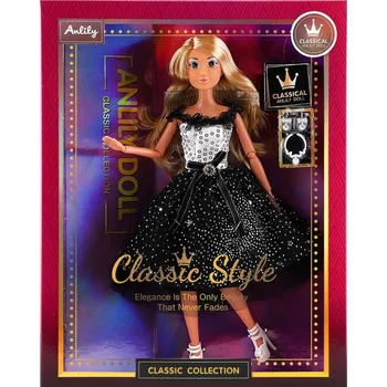 Panenka Módní panenka ve společenských šatech - černobílé