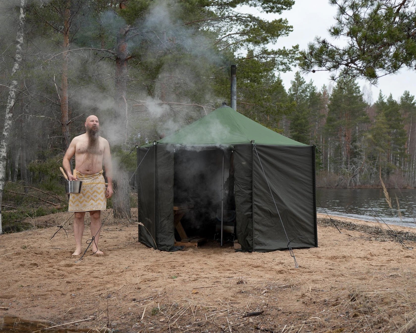 Savotta Hiisi 4 finská stanová sauna s kamny