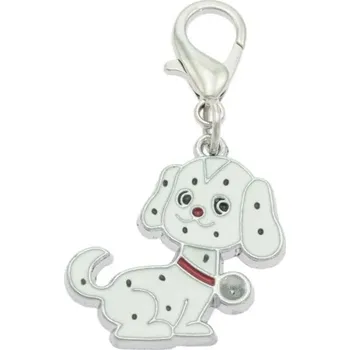 Přívěsek Přívěsek klíče/obojek Pejsek Bílý (Přívěsek s karabinkou vhodný i na obojek pro psy, posázené kamínky. Testováno na nikl. Materiál: Zinkoslitina. Povrchová úprava: Pochromováno.)